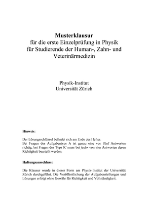 Musterprüfung mit detailierten Lösungen