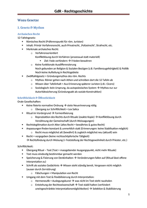 Grundlagen des Rechts - Rechtsgeschichte
