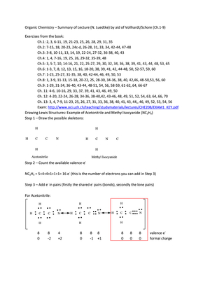 CHE 208 Zusammenfassung Vorlesung