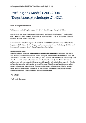 Prüfung und Lösungen Kog2 HS 21