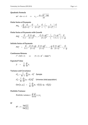 Finance: Formeblatt & SND