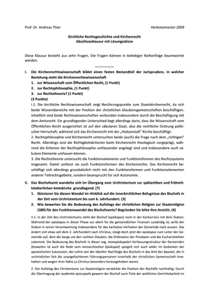 Kirchenrecht(sgeschichte) Prüfung 2009 Musterlö.