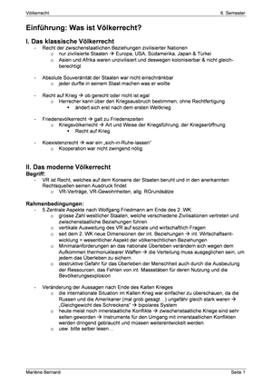 Zusammenfassung Völkerrecht