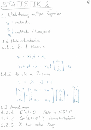 Statistik 2 Zusammenfassung