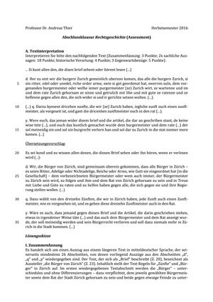 Rechtsgeschichte Prüfung HS16 + Lösung