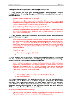 Strat. Mng.: Lösungen Nachhol-Prüfung FS2010