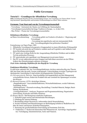 Public Governance Zusammenfassung