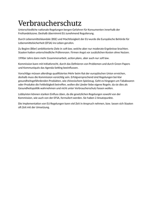 ZSF Consumer Policy - Grosse Hüttmann