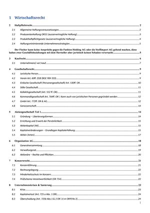 Wirtschaftsrecht Zusammenfassung
