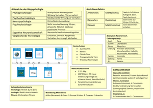 Plakat-Zusammenfassung Bio 1 HS19