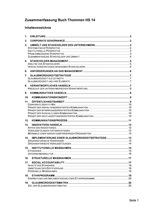 Zusammenfassung Buch Thommen