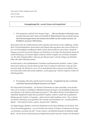 Recht & Staat - Lösungsbeispiel Frage 8 FS15