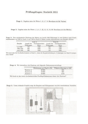 Prüfung Statistik FS11