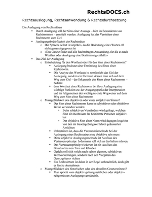 Rechtsauslegung, -anwendung und -durchsetzung