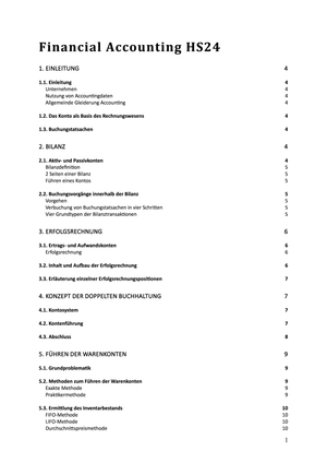 FinAcc HS24 Zsmf und Cheat Sheet