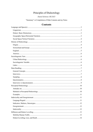 Dialectology - AS25 - Summary