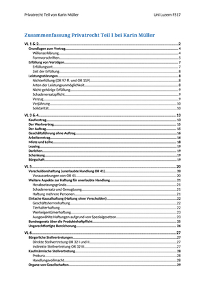 Privatrecht Zusammenfassung Teil von Karin Müller