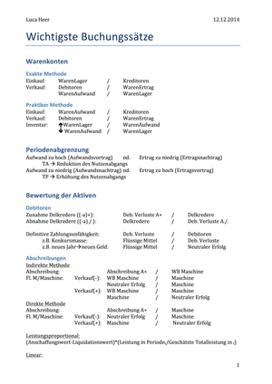 TOP FinAcc Wichtigste Buchungssätze