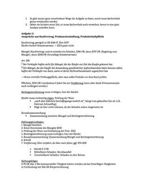 Wirtschaftsrecht: Lösung Übung 1