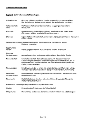 Zusammenfassung Buch Mankiw
