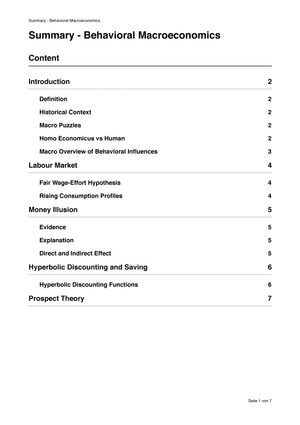 Behavioural Macroeconomics