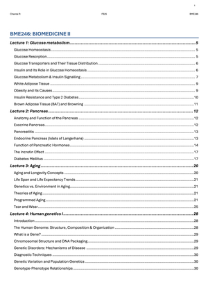 Biomedicine II Summary