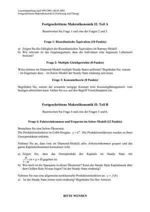 Fortgeschrittene Makro II Pruefung FS03