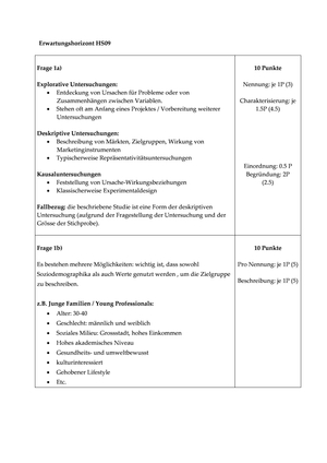 Marketing  Prüfung HS2009 Lösungen