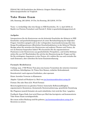 Prüfung: Take Home FS16