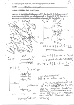 CHE 102 Zwischenprüfung 2009
