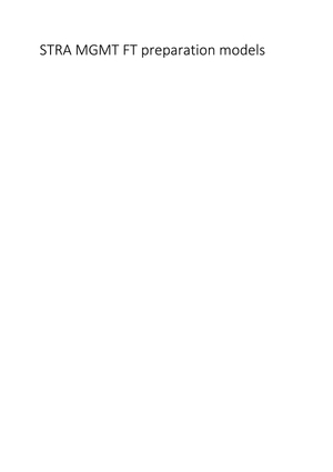 Preparation Models 2019