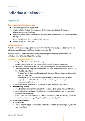 ZF Individualarbeitsrecht