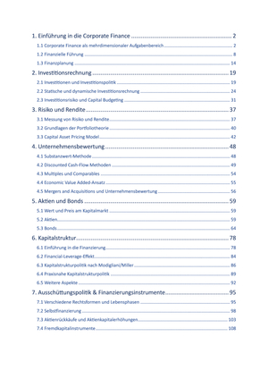 Corporate Finance I Zusammenfassung
