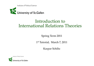 IRT: Tutorial #1 FS2011