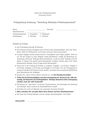 Probeklausuren VT Methoden