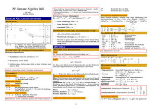 ZSF Lineare Algebra I und II