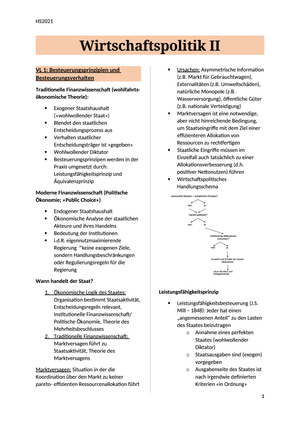 ZF Wirtschaftspolitik II