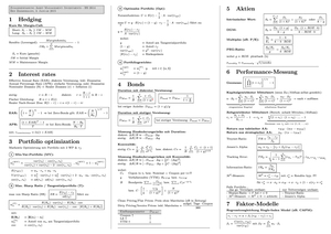 Investments Zusammenfassung/Spick (2 Seiten)