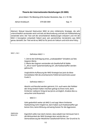 IRT ZSF - Jervis: The Meaning of the Nuclear Revol
