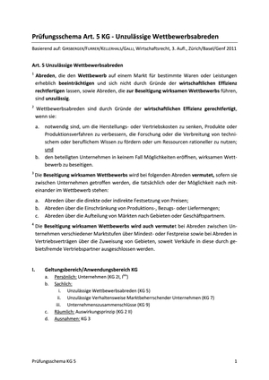 Prüfungsschema KG 5