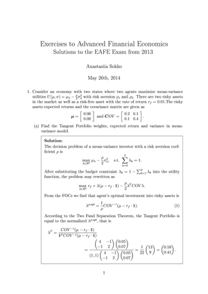AFE exercise exam solutions