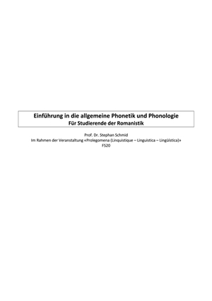 Phonetik und Phonologie ZF FS20