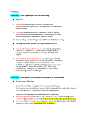 Methoden Zusammenfassung 2016