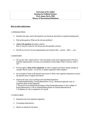 How to write a short-essay