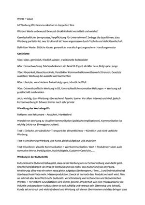 Communicating Value Zusammenfassung letzte VL