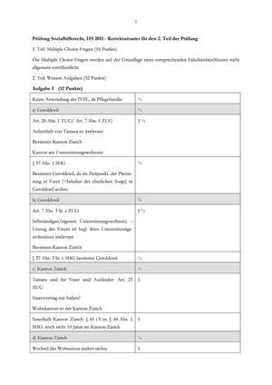 Sozialhilferecht Prüfung 2011 Musterlösung