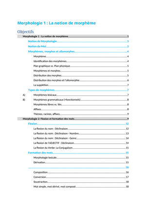 Intro Linguistique - Morphologie, Sémantique, Syntaxe