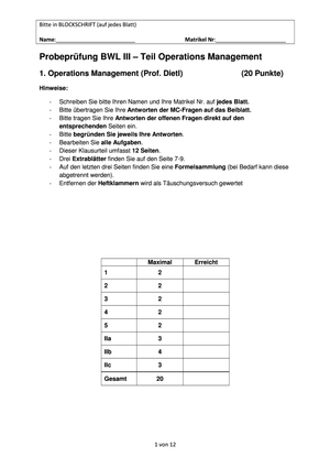 Probeprüfung OM 2012