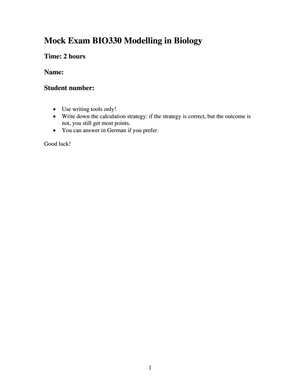 BIO 330 - Mock Exam