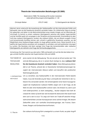 IRT ZSF - Jervis: The meaning of the nuclear revol